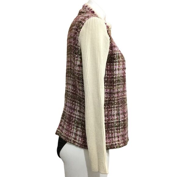 St John Sport By Marie Gray Tweed Knit Sweater Jacket Size XL - Picture 5 of 16